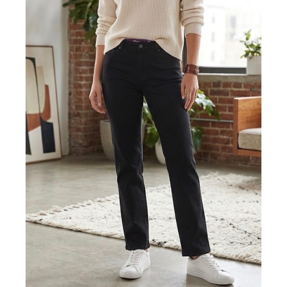 Gloria Vanderbilt Amanda Black High Rise Straight Leg Jeans Womens Size 18